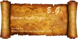 Baran György névjegykártya