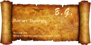 Baran György névjegykártya