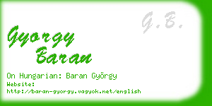 gyorgy baran business card