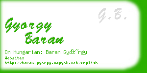 gyorgy baran business card